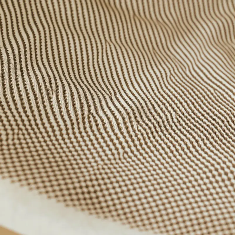 Close-up of a striped woven fabric